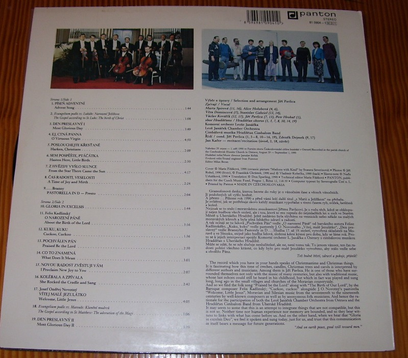 LP Pokoj vám - vánoční písně Hradišťan z r. 1990/168/ - 2