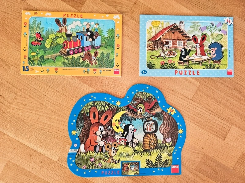 Sada puzzle v rámečku Krteček a další - 2