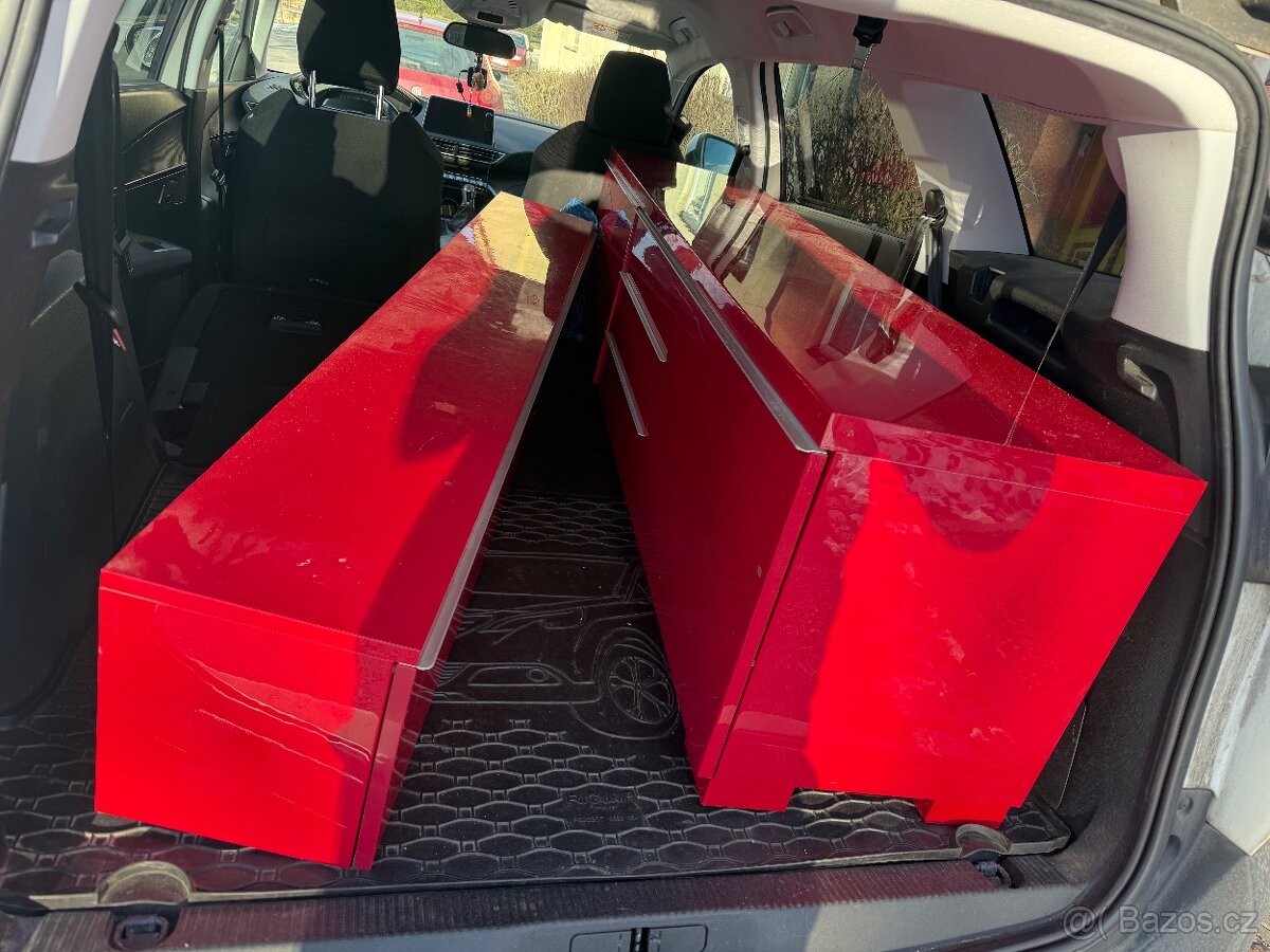 Obývací stěna červená 2x - 2