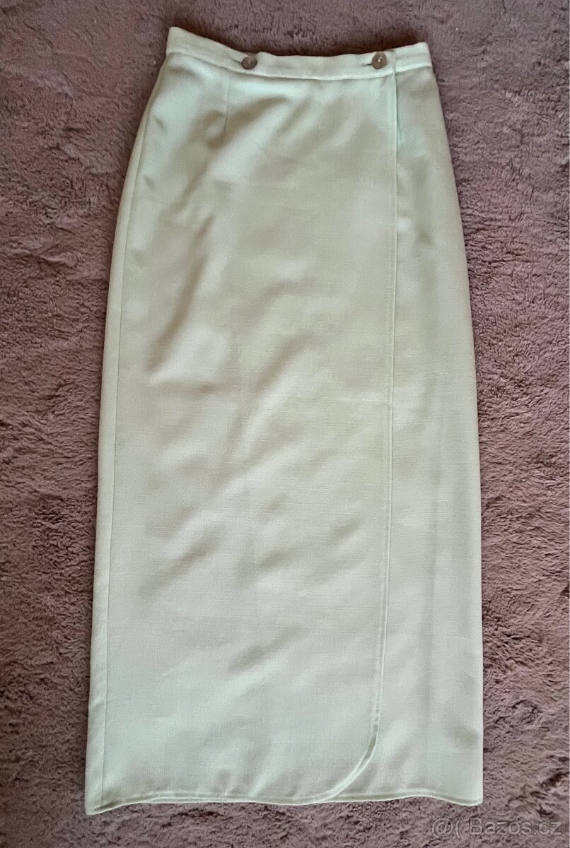 Zelenkavá zavinovací sukně - 2