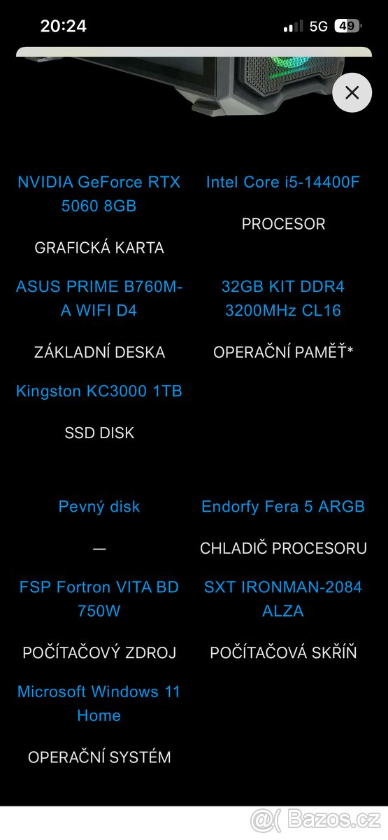 AlzaPC GameBox Prime - I5/RTX5060/32GB ram/1TB ssd - 2