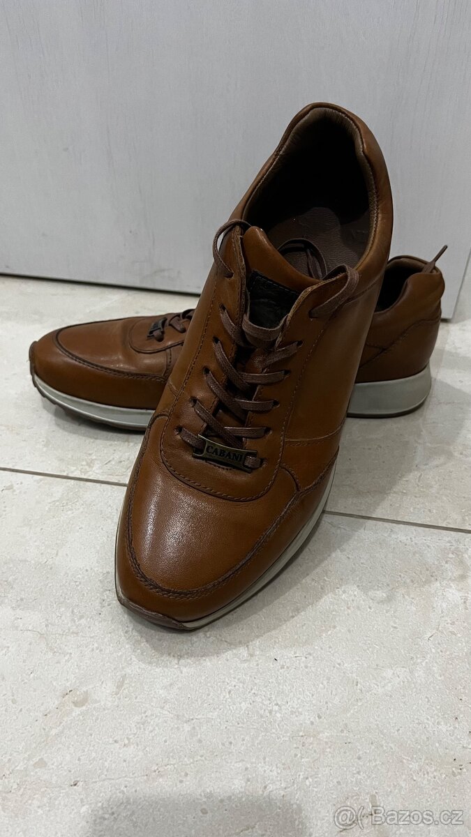 Hnědé kožené tenisky - 2