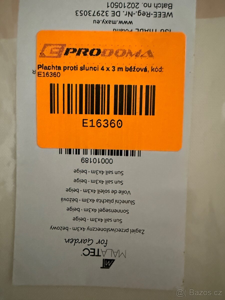 Plachta proti slunci 4x3 m - 2