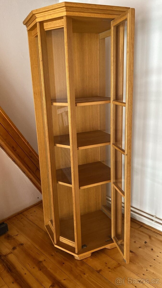 Masivni dubove prosklene skrine - 2