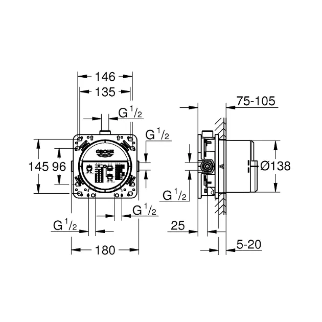 GROHE RAINSHOWER SMARTACTIVE podom. těleso 26483000 - 2