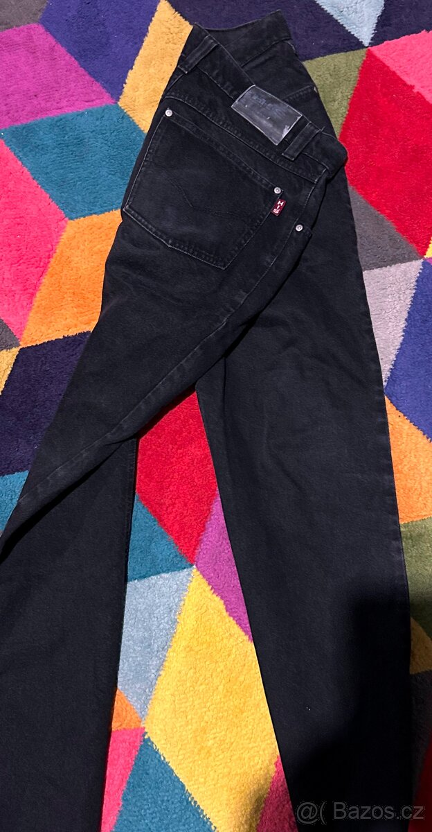 HIS PÁNSKÉ BLACK STYLOVÉ JEANS-RIFLE VEL W 35 L 32 ( - 2