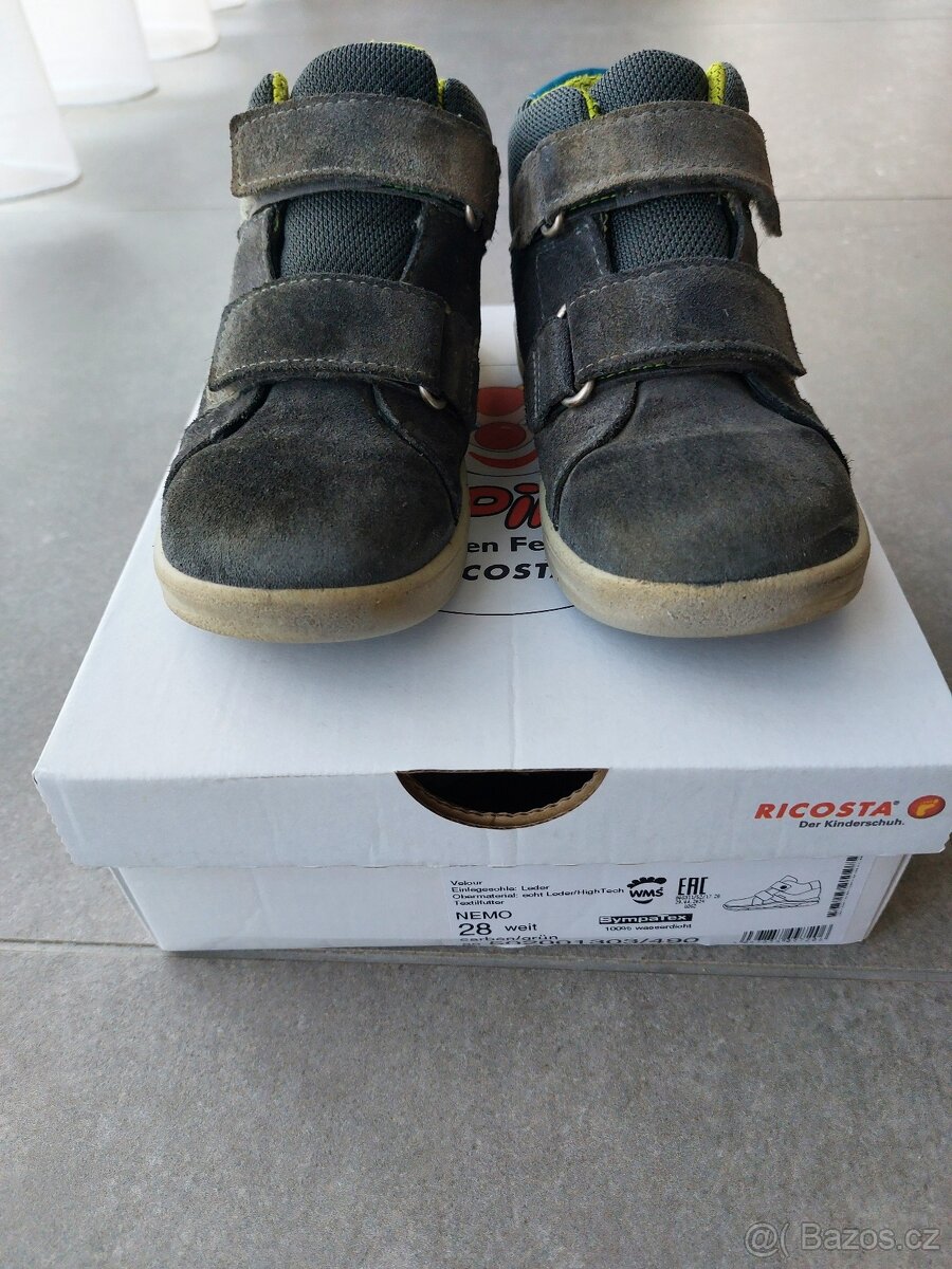 Celoroční chlapecké boty Ricosta Pepino Nemo šedé v. 28 - 2