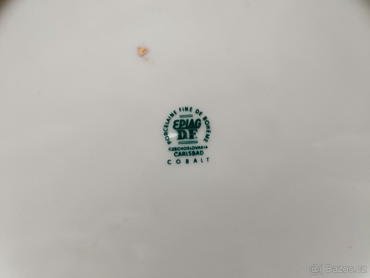 Talíř kobalt, Carlsbad, Czechoslovakia - 2