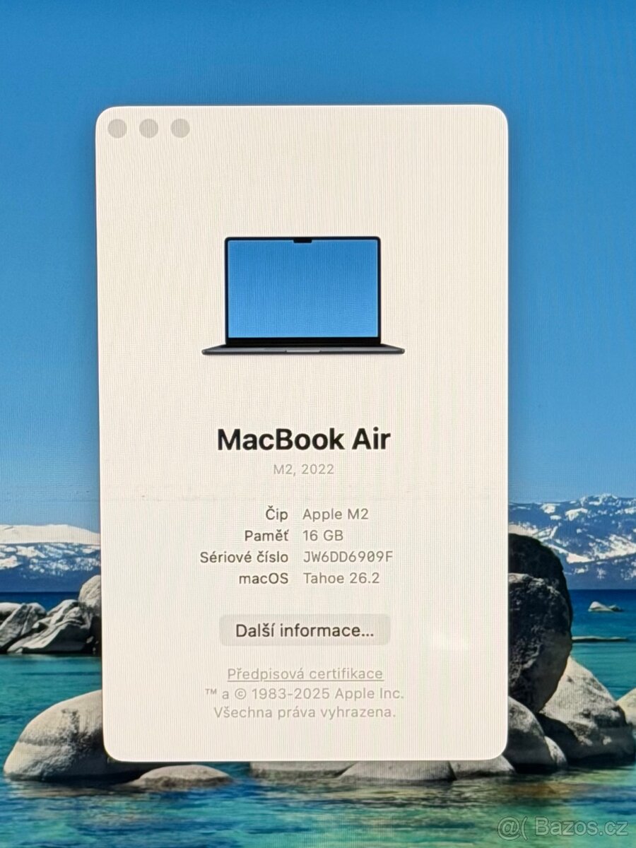 MacBook Air M2 2020 CTO/16GB RAM/M2/512GB SSD/Záruka - 2