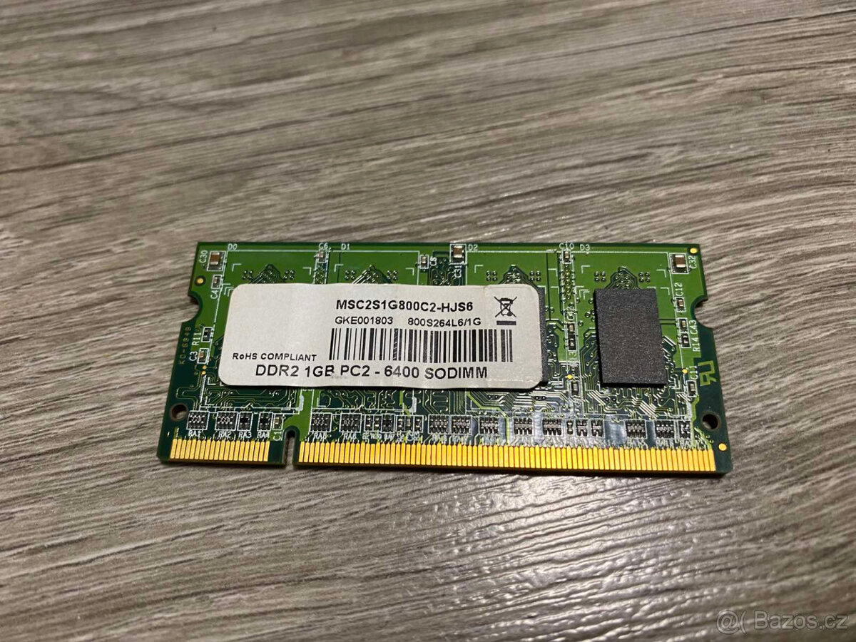 100% SODIMM 1GB DDR2 800 pamět do notebooku - 2