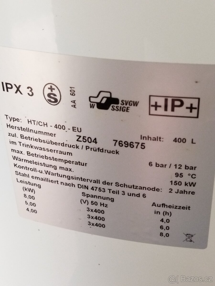 Bojler ze spirálou 400 L - 2