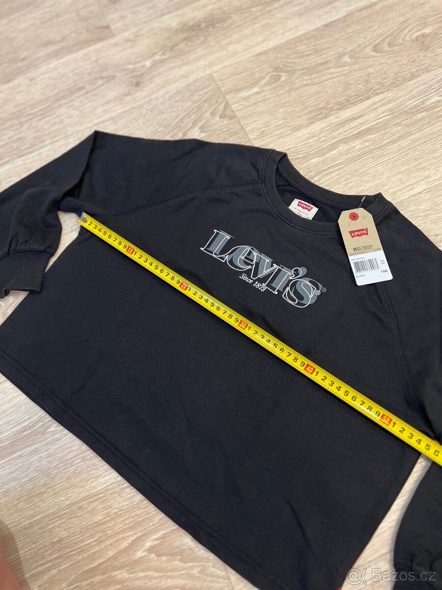 Nová černá mikina 158 Levis crop top - 2