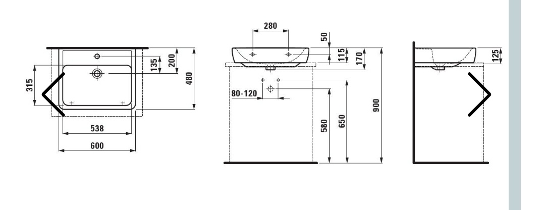 Nové umyvadlo Laufen Pro 60x48cm - 2