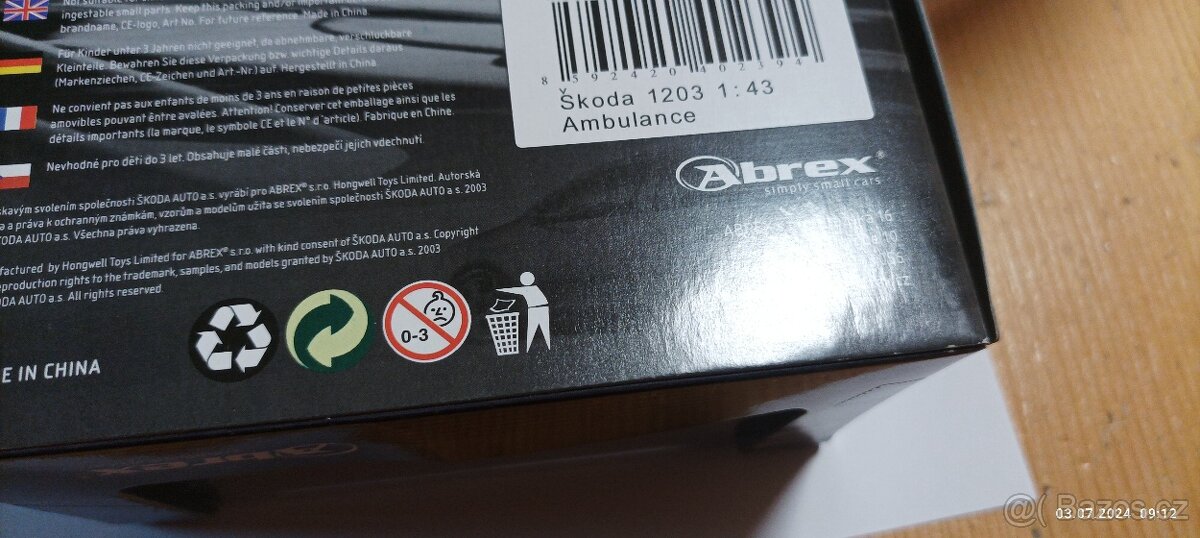 Škoda 1203 Ambulance Abrex 1:43 - 2