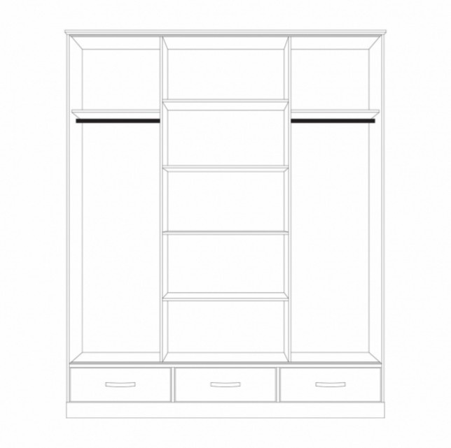 Dřevěná skříň 3dveřová ONIX posuvné dveře - 2