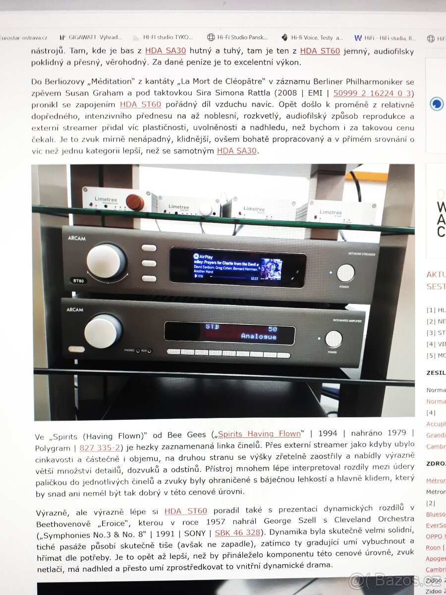 Prodám špičkový Streamer a DaC - ARCAM - Anglie - 2