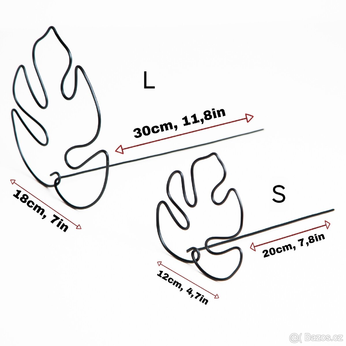 Opora pro rostliny, list monastery, černá - 2