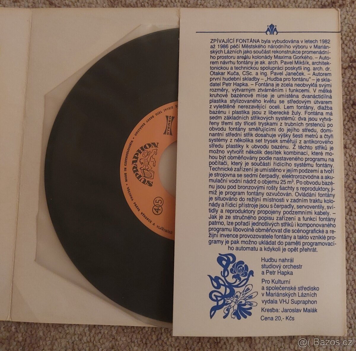 LP deska Petr Hapka - Hudba pro fontánu - 2