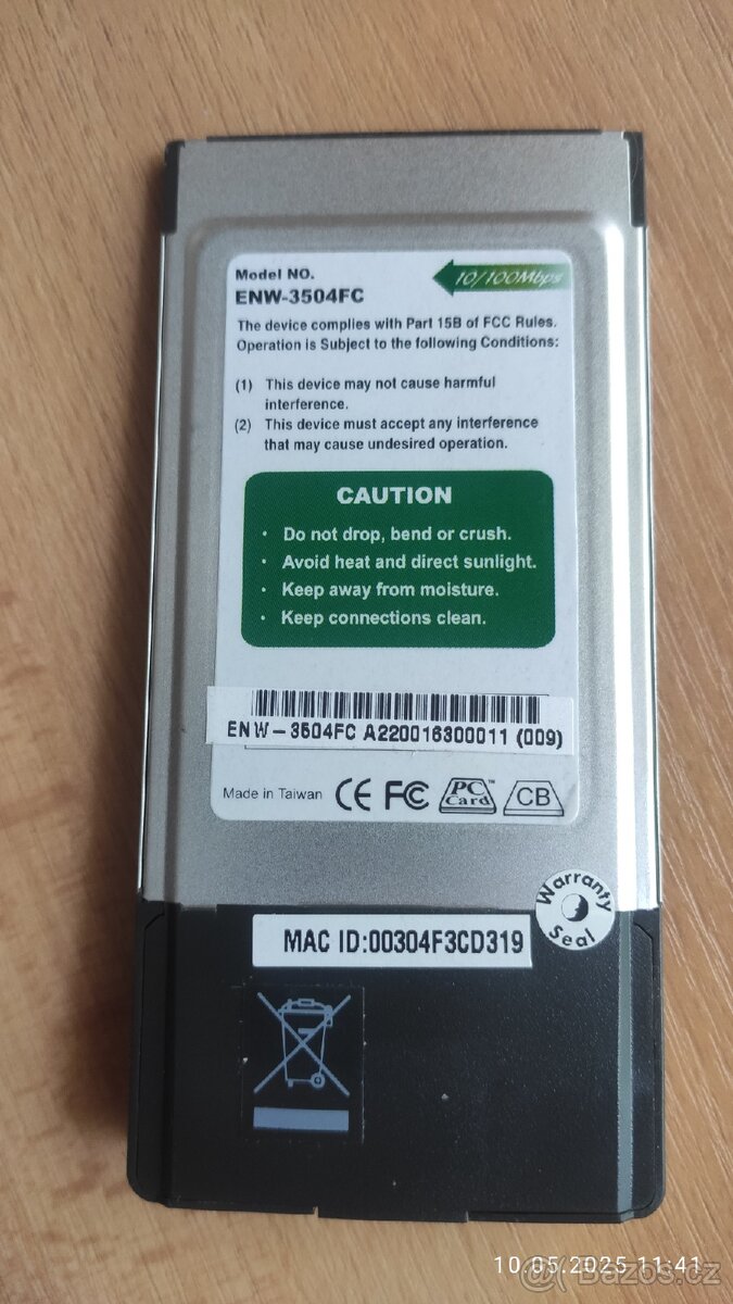 Lan karta 10/100 pcmcia - 2