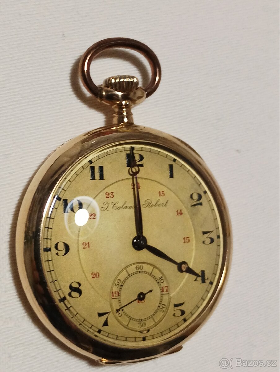 Zlaté kapesní hodinky J.Calame Robert - 2