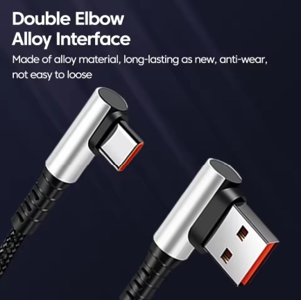 Datový/nabíjecí kabel USB-A/USB-C, 90°oboustranně - 2