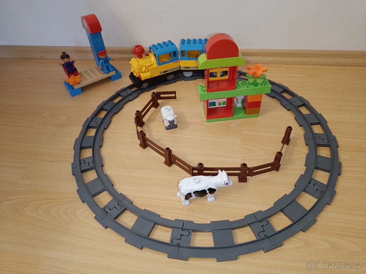 Stavebnice Jixin Happy Village vláček - pasuje na Lego Duplo - 2