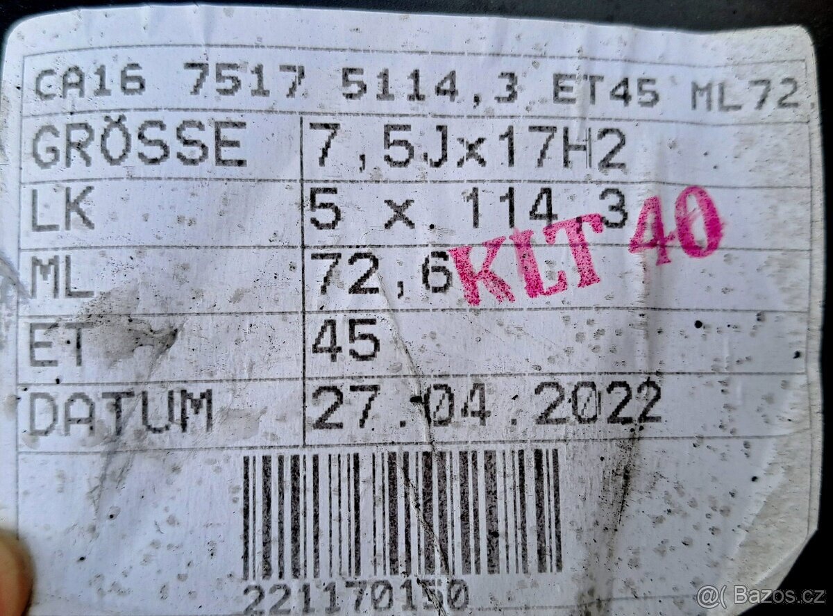 Sada alu disků 17" Carmani - 2