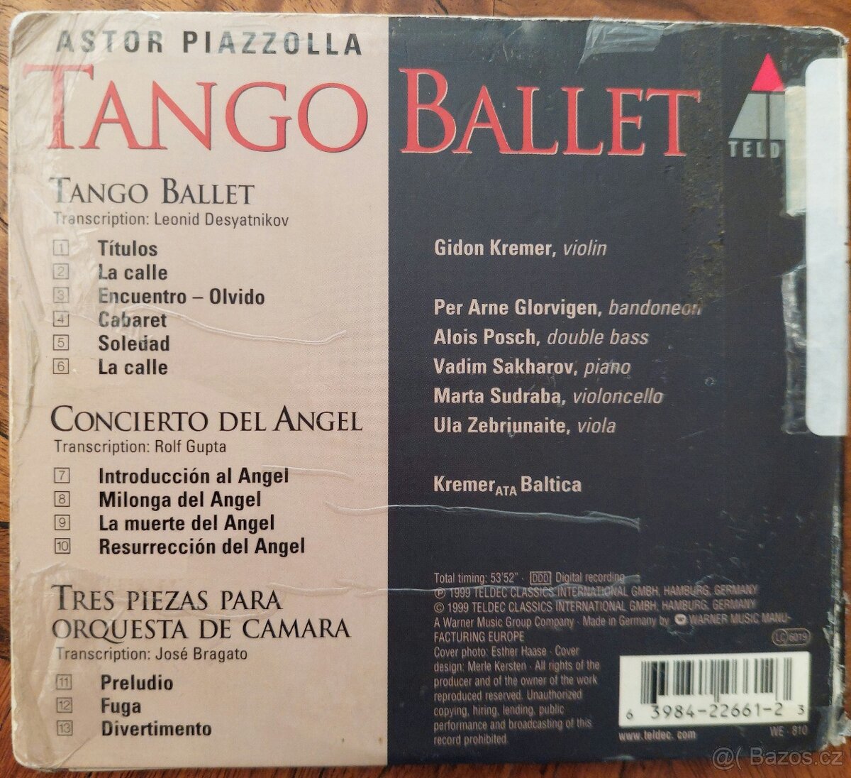 CD PIAZZOLLA, TANGO BALLET, KREMERATA BALTICA - 2