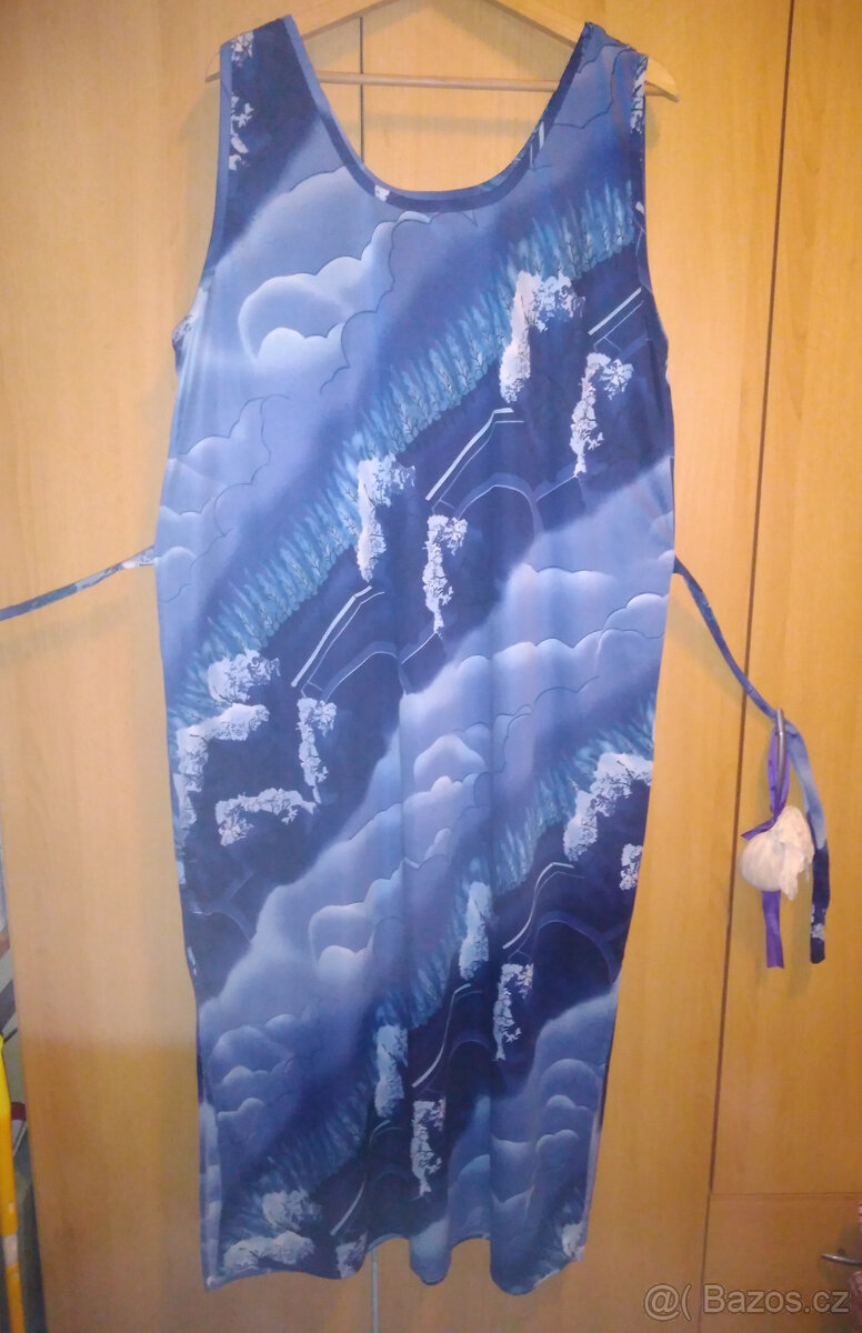 Modré šaty na ramínkách - 2
