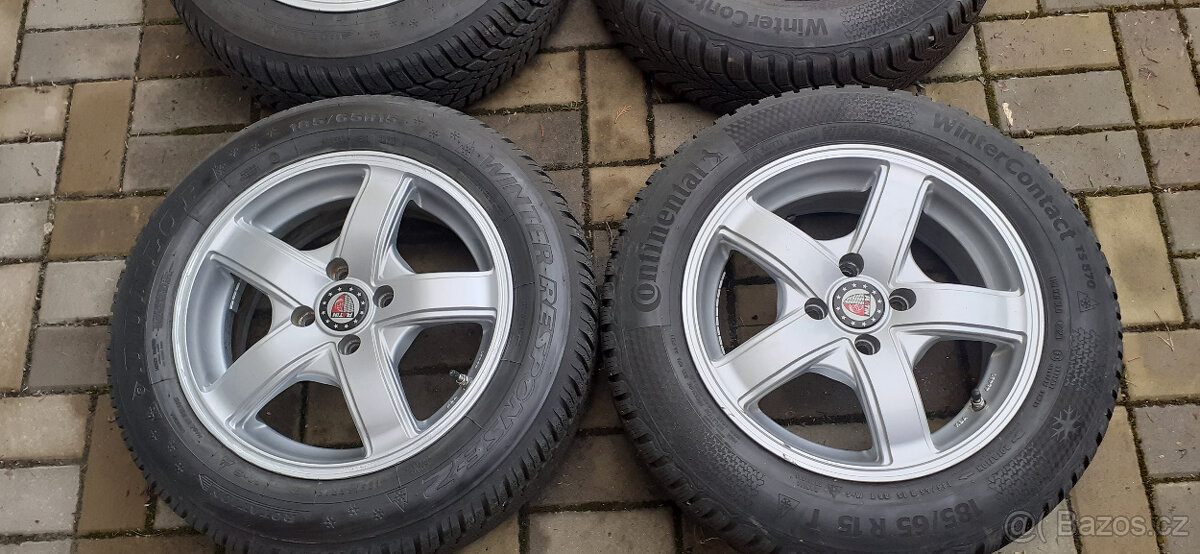 Renault - zimní hliníková kola 15" s TPMS - zánovní pneu - 2