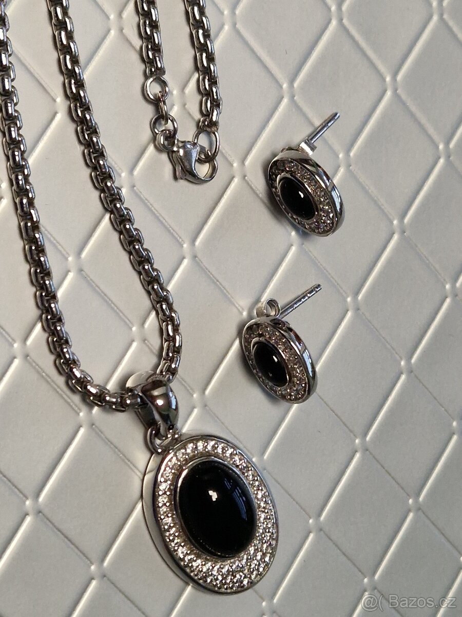 ⭐ 925/1000 – Stříbrný luxusní Náhrdelník s náušnicemi ⭐ - 2