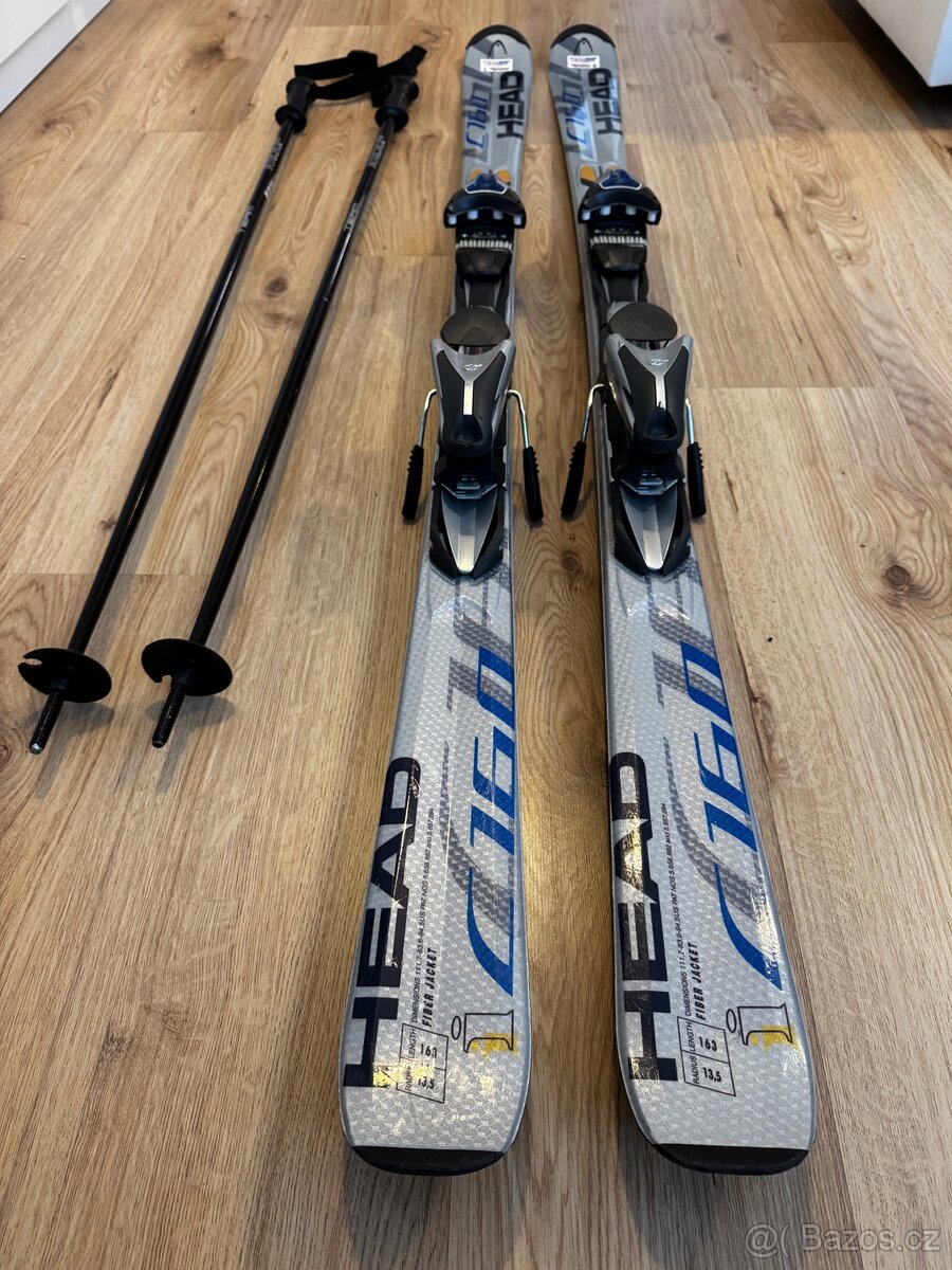 lyže HEAD 163mm + lyžarské hole - 2