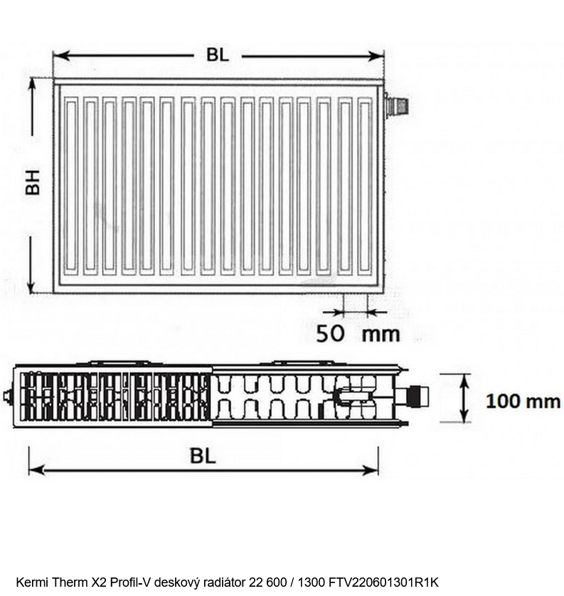 Kermi Therm X2 Profil-V deskový radiátor - 2