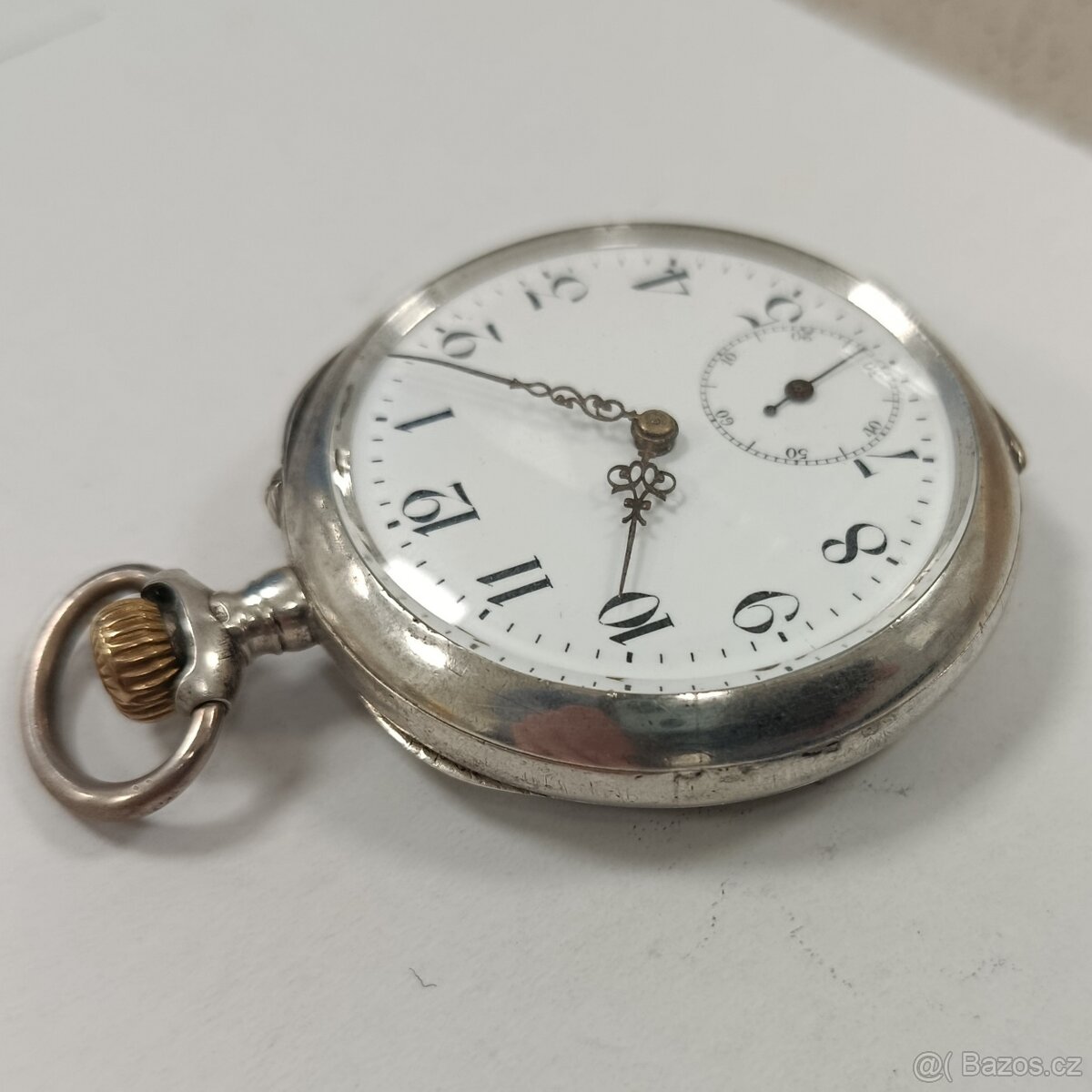 Starožitné stříbrné kapesní hodinky HELLOS - 2