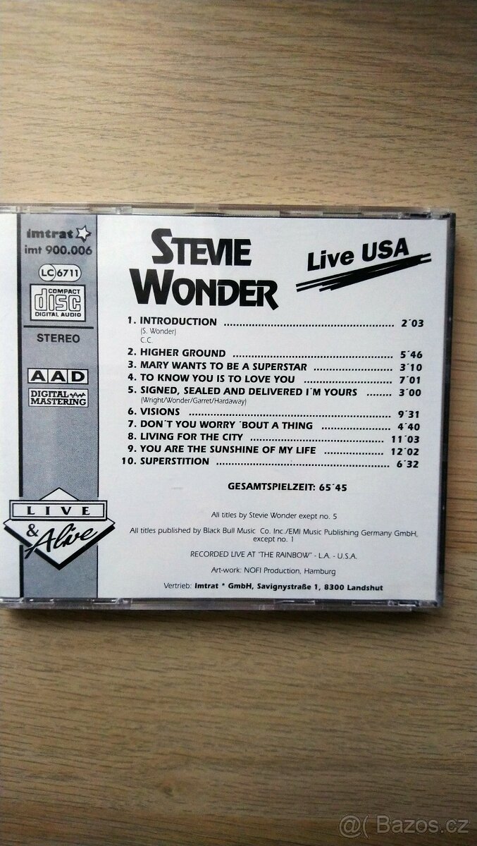 CD Stevie Wonder - Live USA - 2