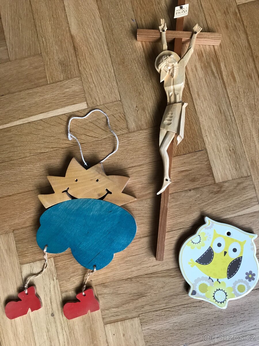dřev.kříž, sluníčko, podšálky, houba-krab - 2
