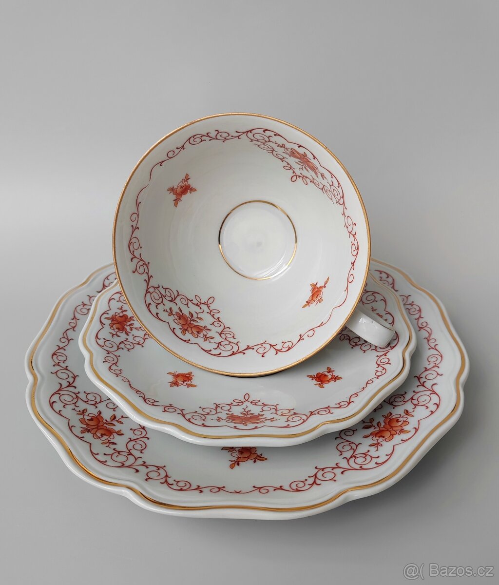 Elegantní porcelánová čajová sada od Lichte VEB (1949-65) - 2