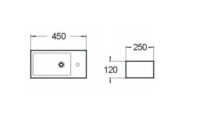 Umyvadlo na desku levé 21434500L 45x25x12 cm Mexen Inez - 2