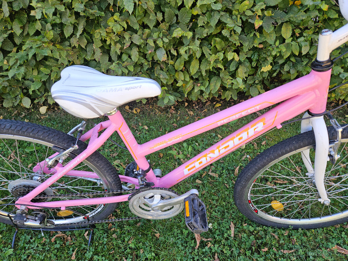 Dívčí 24" růžové horské hliníkové kolo CONDOR, rám 14" - 2