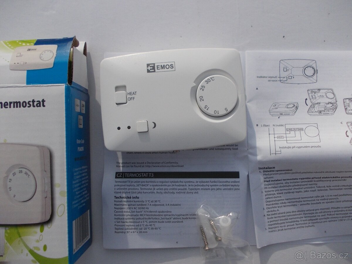 Termostat EMOS T3 pokojový. - 2