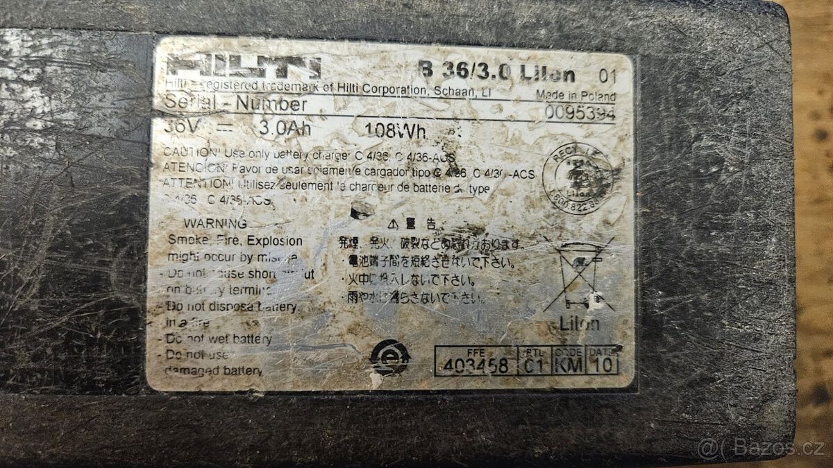 Aku Hilti 36V - 2