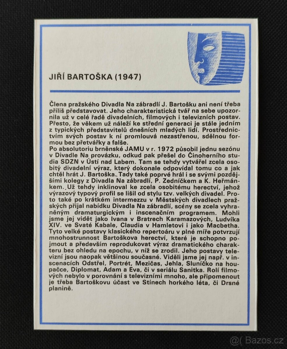 AUTOGRAM JIŘÍ BARTOŠKA - 2