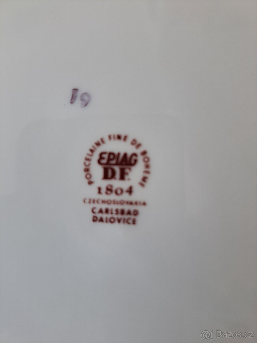 růžové porcelánové talíře - 2