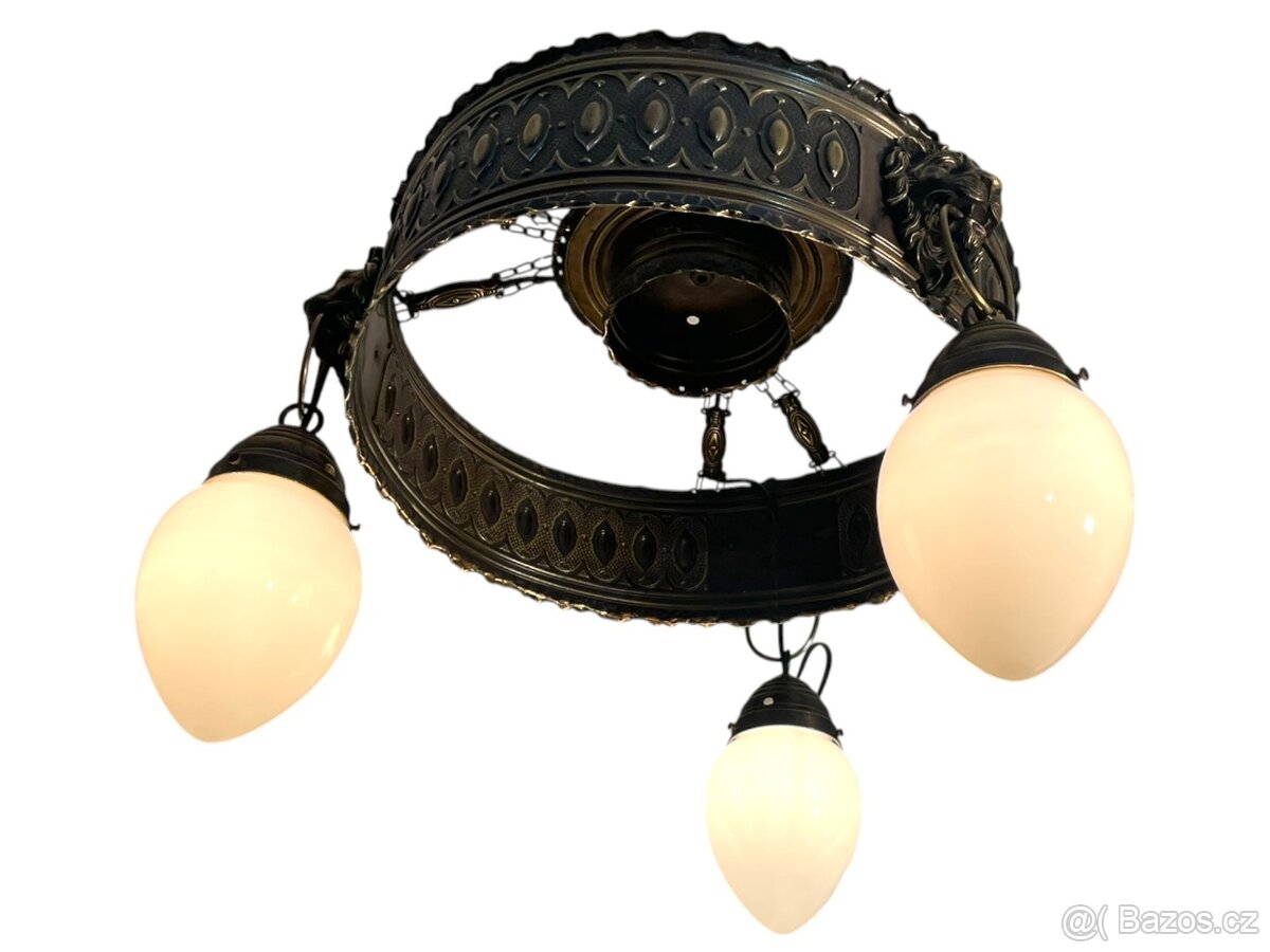 Starožitný stropní lustr - secese - 2