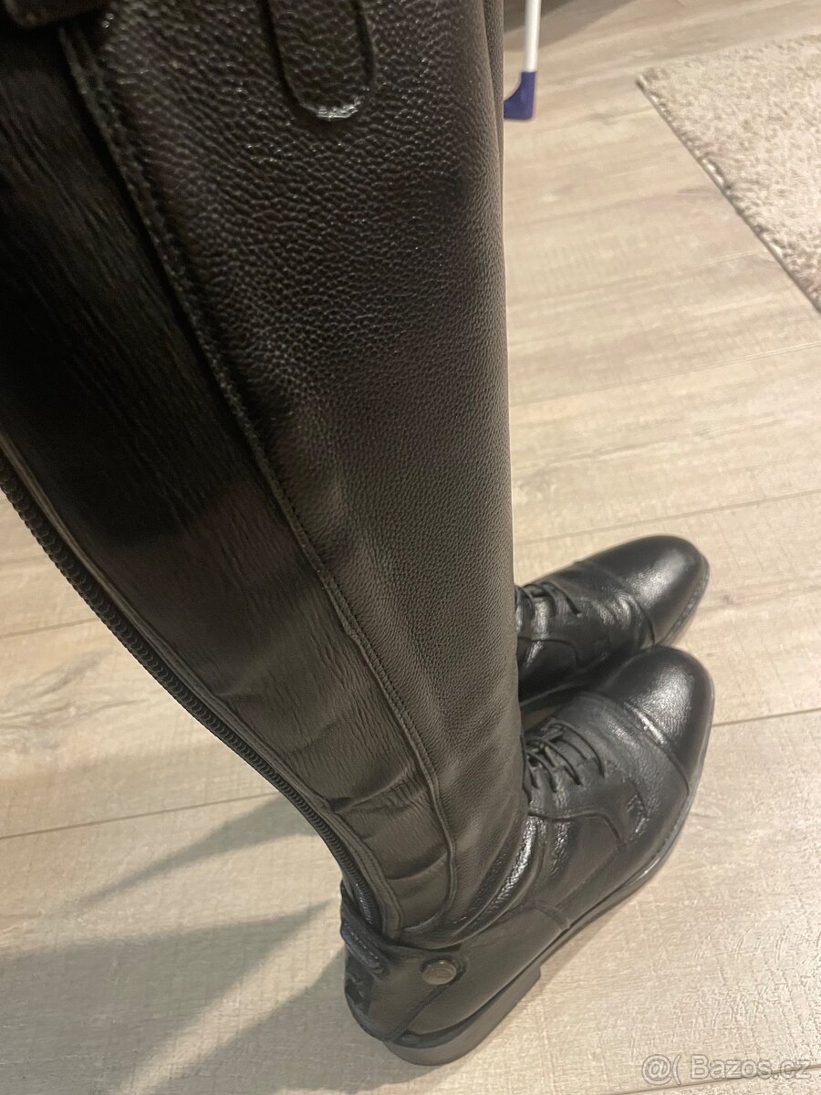 Kožené jezdecké boty HKM - 2