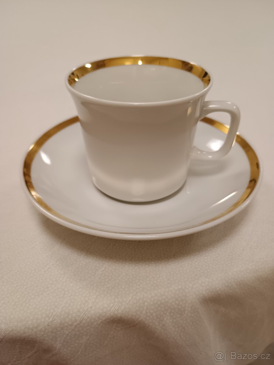 kávová souprava bílo-zlatá 11 ks - 2