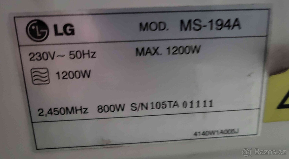Prodám Mikrovlnnou troubu LG MS-194A - 2