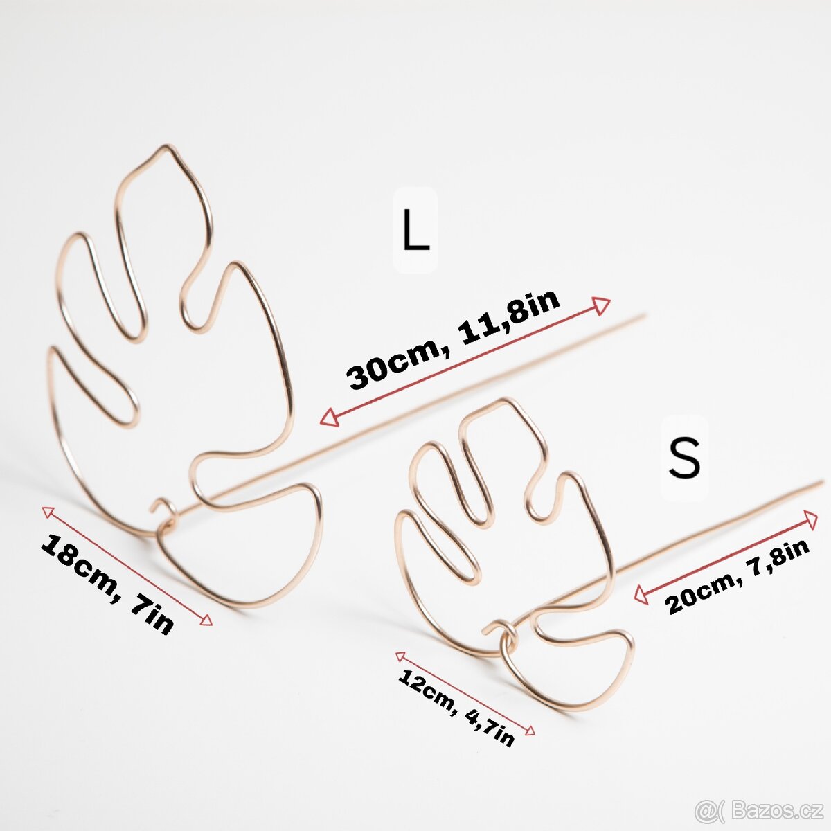 Opora pro rostliny, list monstery, bronzová - 2