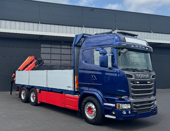 Scania R730 6x2 - valník s hydraulickou rukou Palfinger
