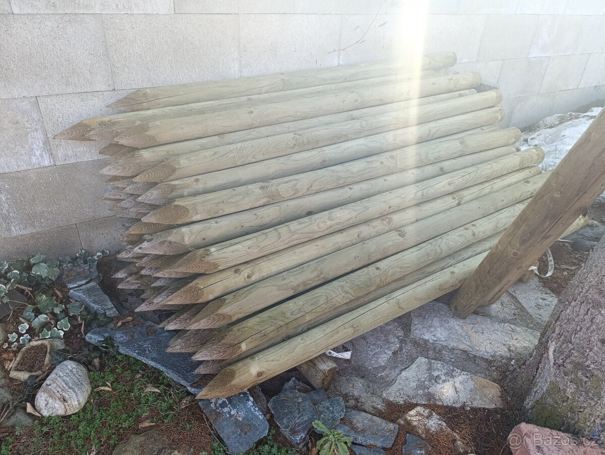 15ks Kůl / sloupek dřevěný 80x1800 (mm) impregnovaný - 2